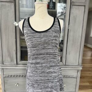 CAbi Black and Gray Striped Tank Top